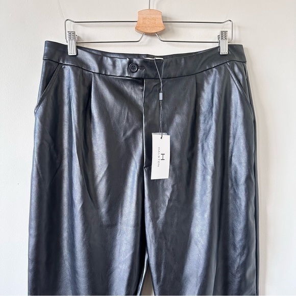 NWT-HALSTONBLACK Faux Leather Straight-Leg Pants - Picture 8 of 12